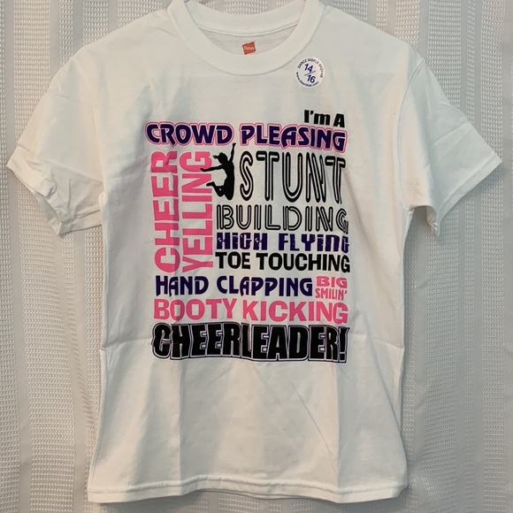 Hanes/ Dance World Bazaar Other - Cheerleading T Shirt size 14/16.  NWOT. Hanes T-shirtmade by Dance World Bazaar